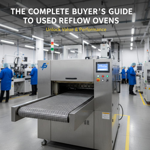 alt_text: A clean, used reflow oven in a modern electronics manufacturing facility.