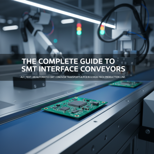 alt_text: An automated SMT conveyor transports a PCB in a high-tech production line.