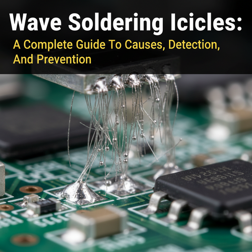 alt_text: A close-up of delicate, hair-like solder icicles forming on a circuit board joint.