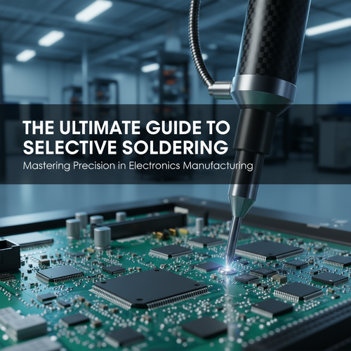 The Ultimate Guide To Selective Soldering缩略图% alt_text: A robotic nozzle precisely solders a printed circuit board.