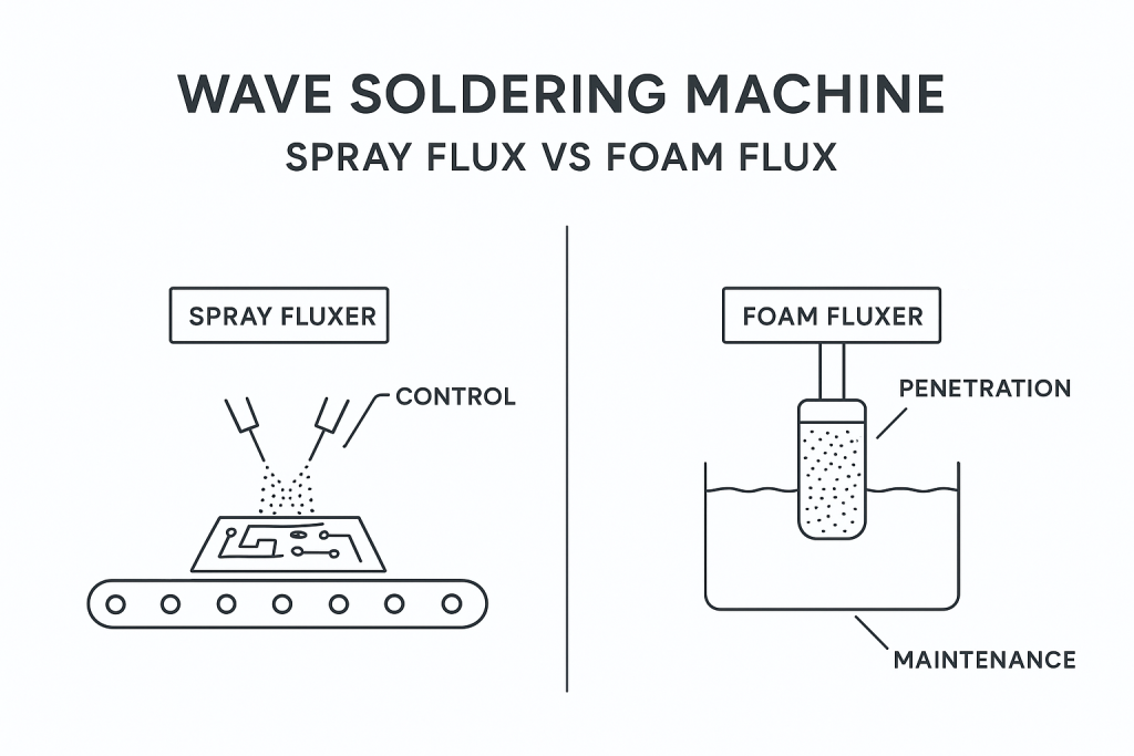 Spray Fluxer vs Foam Fluxer in Wave Soldering: Which Delivers Better Results?缩略图%