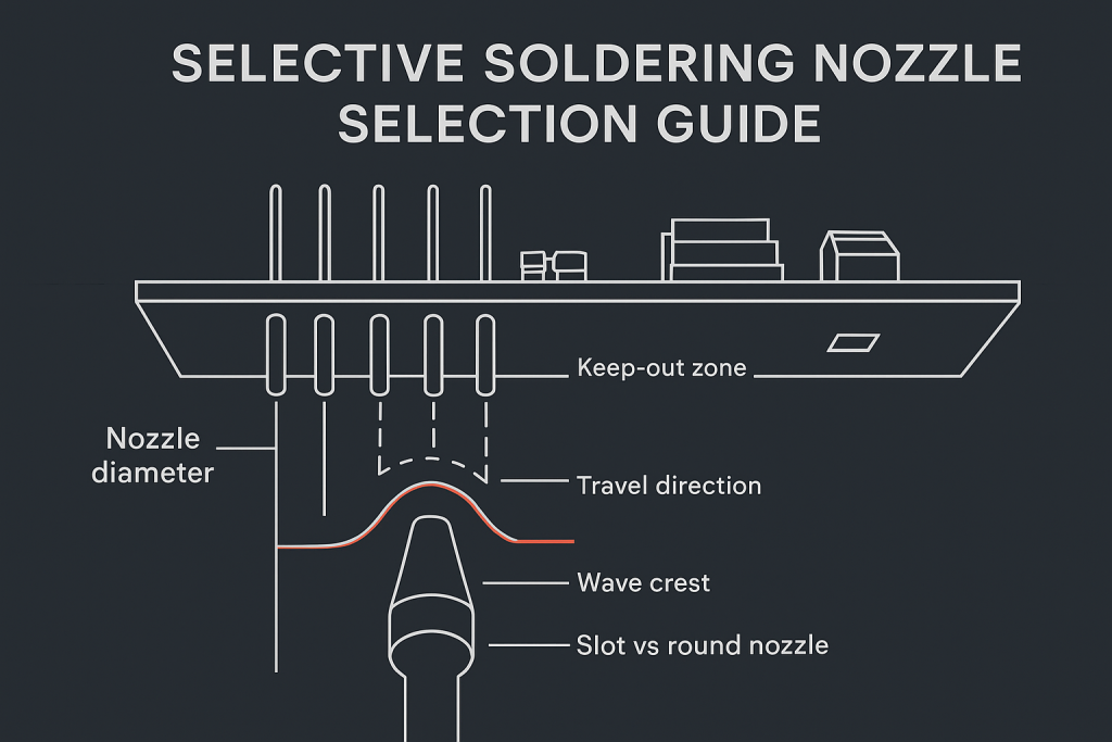 Selective Soldering Nozzle Selection Guide: Size, Shape, and Material for Different PCB Footprints缩略图%