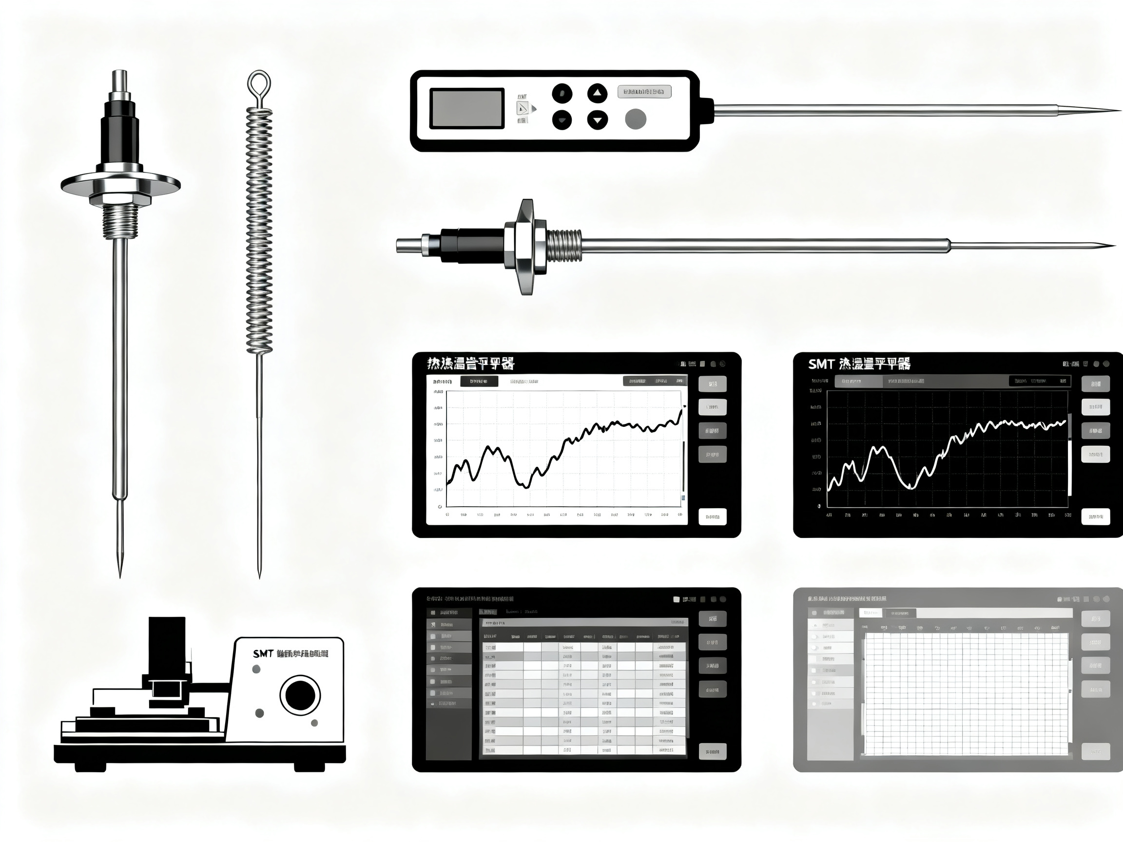 Ultimate Guide to Reflow Oven Temperature Settings: Best Practices, Charts, and Tools3 - S&M Co.Ltd Minimal engineering infographic tools used in smt manufacturing like thermocoupl 1781246861646.