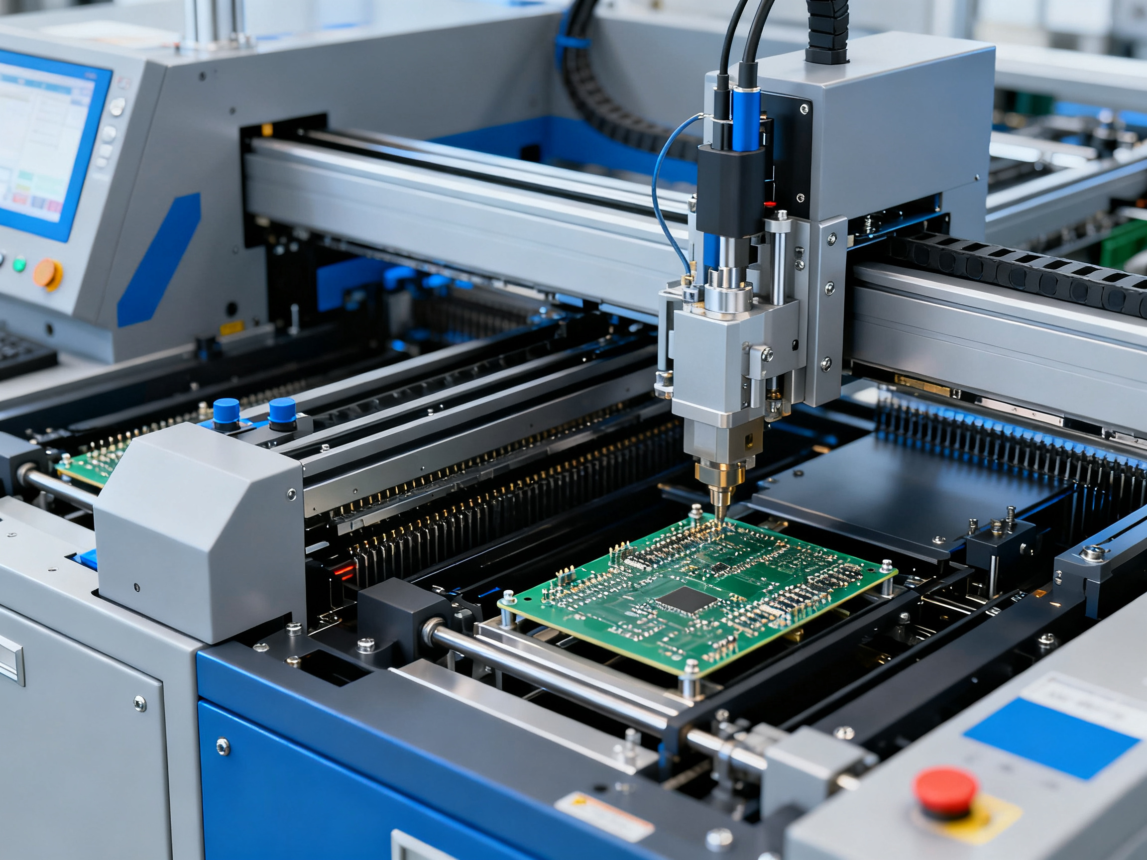 Top SMT Pick and Place Machine Manufacturers in China, India, and Worldwide (2026)3 - S&M Co.Ltd Minimal engineering infographic photorealistic clear detail no text an smt produ 1781972595674.