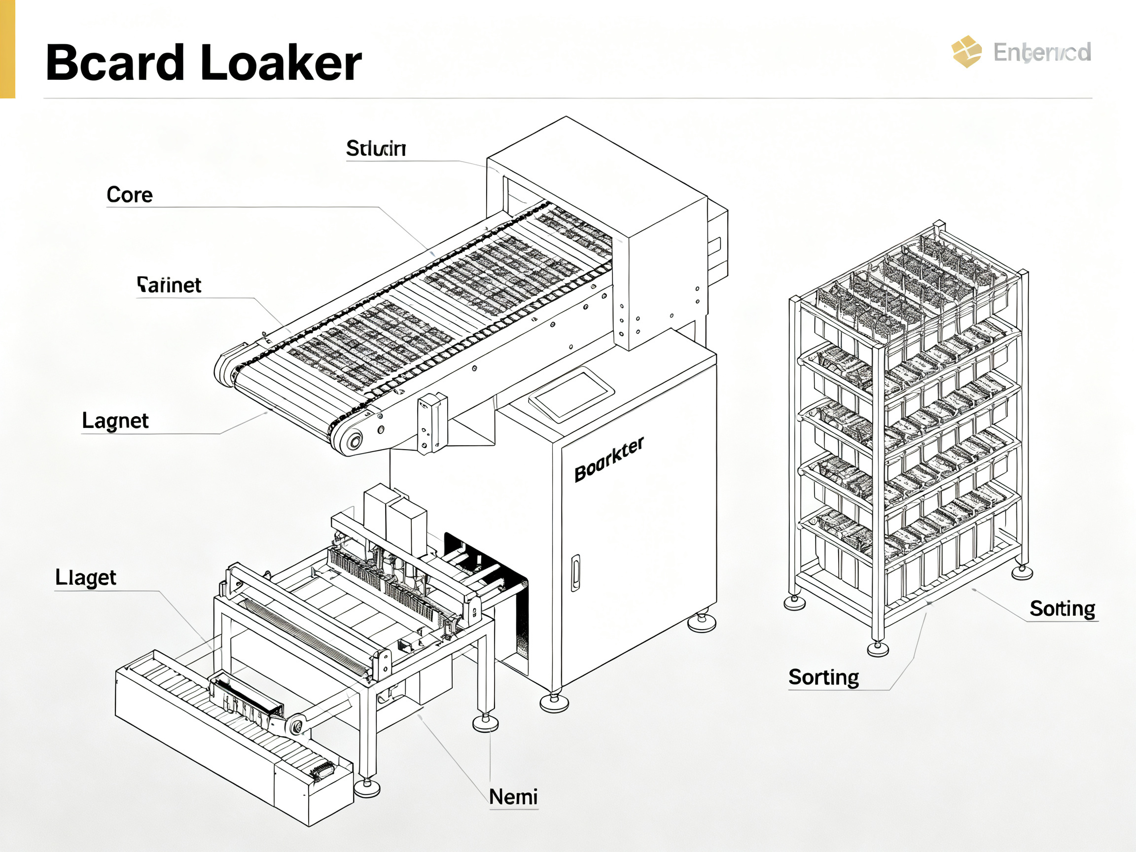 Automatic PCB Unloaders: Your Guide to Efficient SMT Assembly Optimization - S&M Co.Ltd An exploded diagram showing a PCB unloader’s core components.
