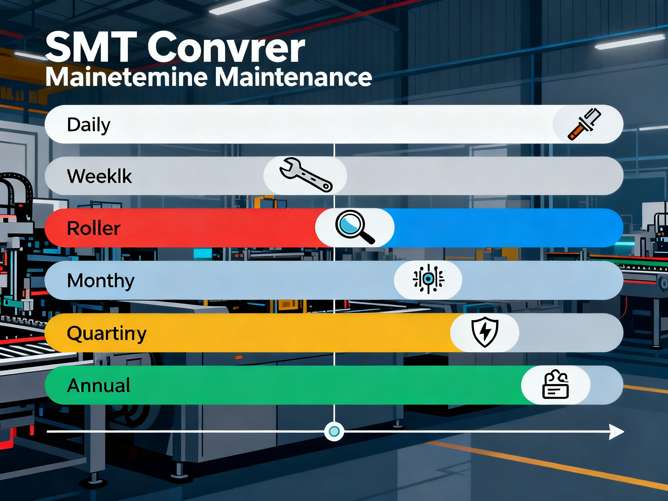 How SMT Conveyor Speed Sensors and Control Systems Work: Calibration, Faults, and Cost Factors in 20263 - S&M Co.Ltd Digital illustration clean lines vibrant colors minimal engineering info.