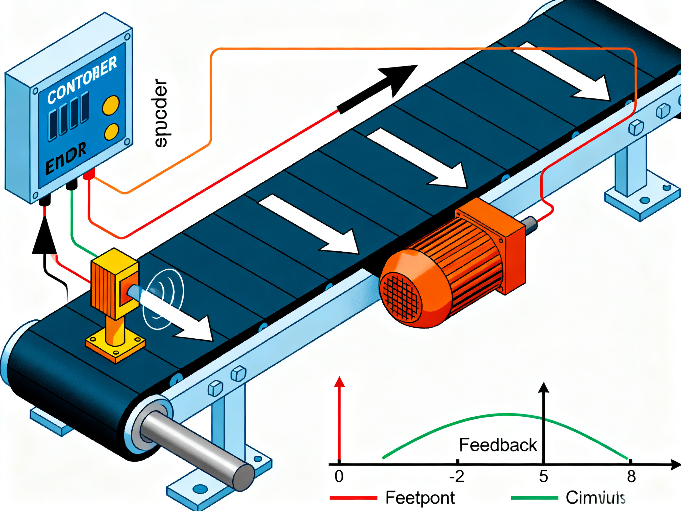How SMT Conveyor Speed Sensors and Control Systems Work: Calibration, Faults, and Cost Factors in 2026 - S&M Co.Ltd Digital illustration clean lines vibrant colors minimal engineering info.