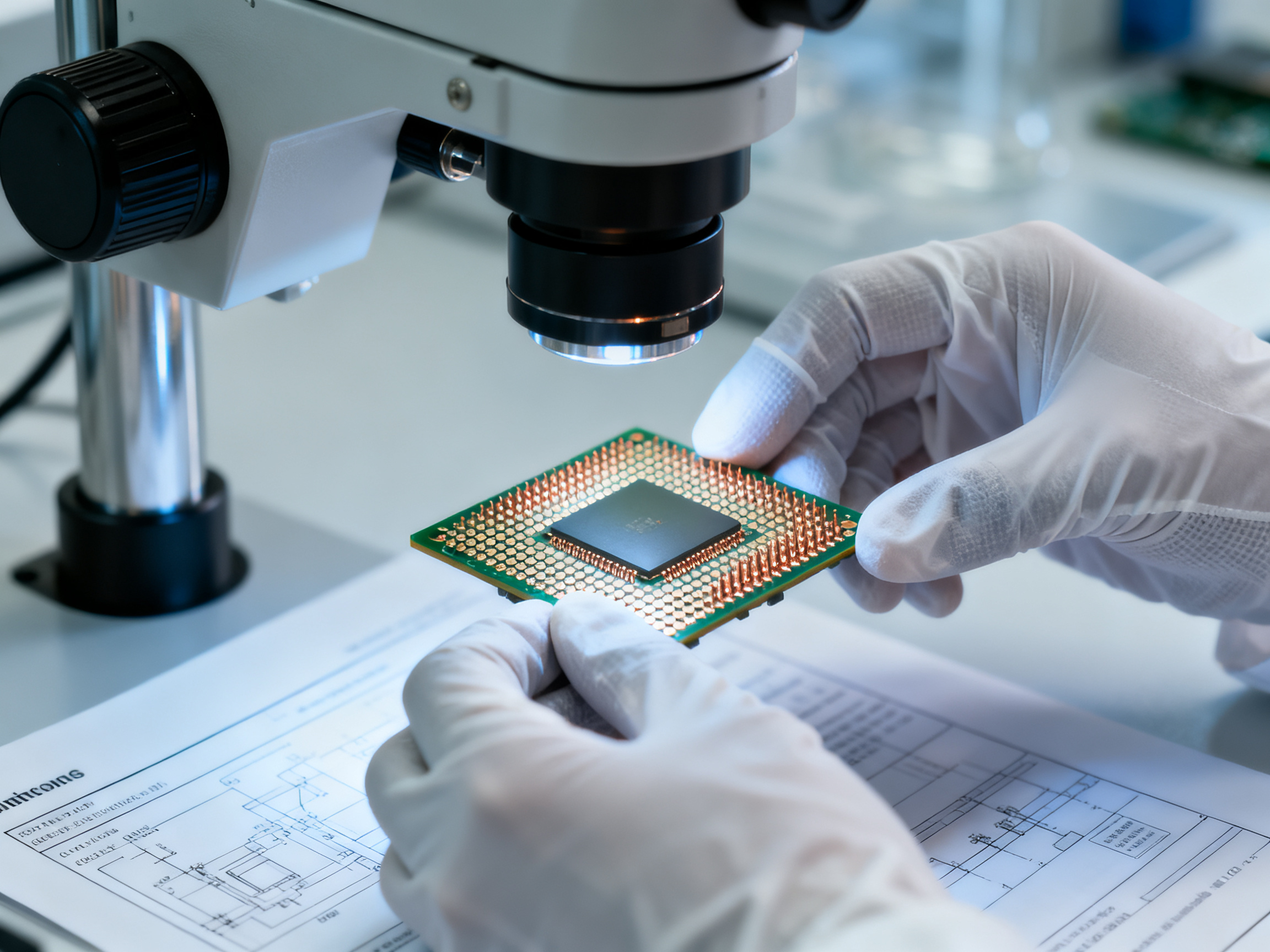 PCB Soldering Services Near Me: How to Find Expert Circuit Board Repair in 20262 - S&M Co.Ltd Close-up BGA chip inspection under high-power microscope.