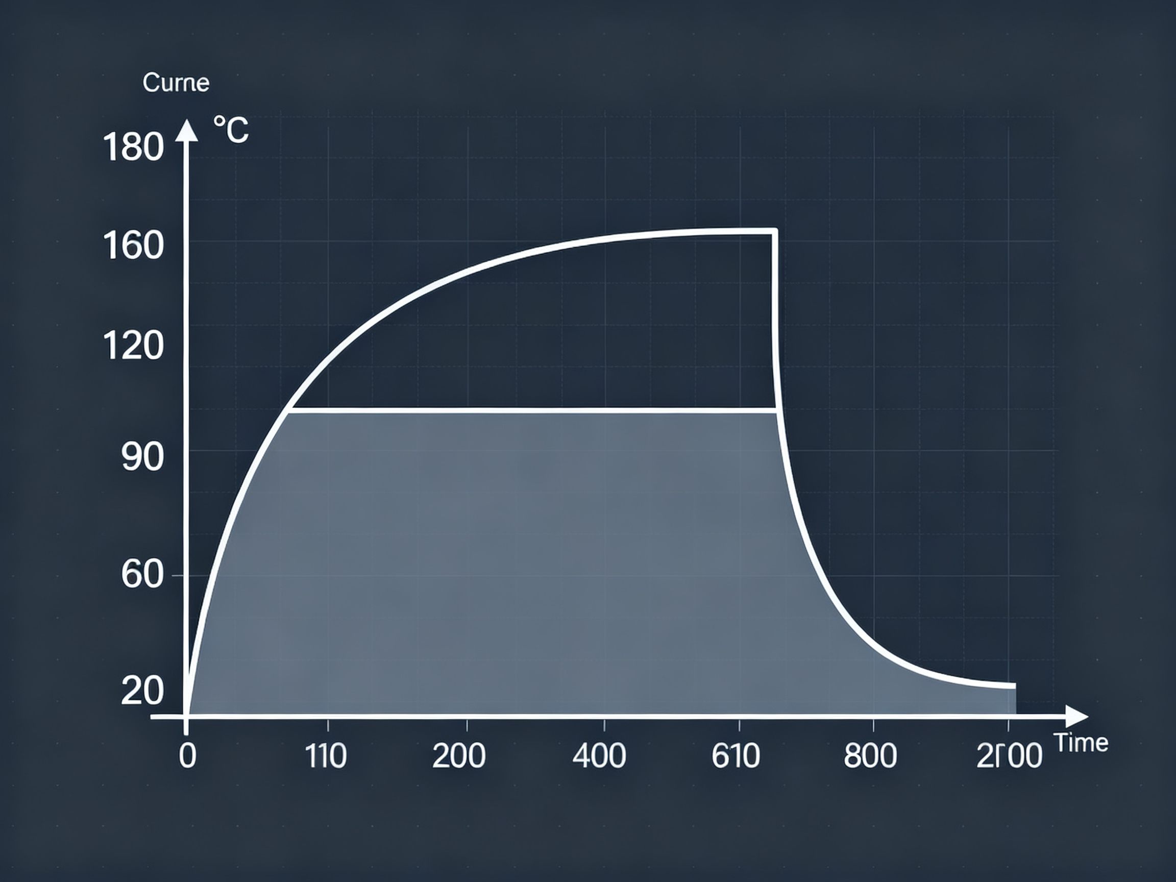Composite and Carbon Fiber Batch Curing Ovens: Temperature Specs, Ramp-Soak Control, Build Options, and Custom Design1 - S&M Co.Ltd Minimal engineering infographic clean technical line graph showing composite cure profile.