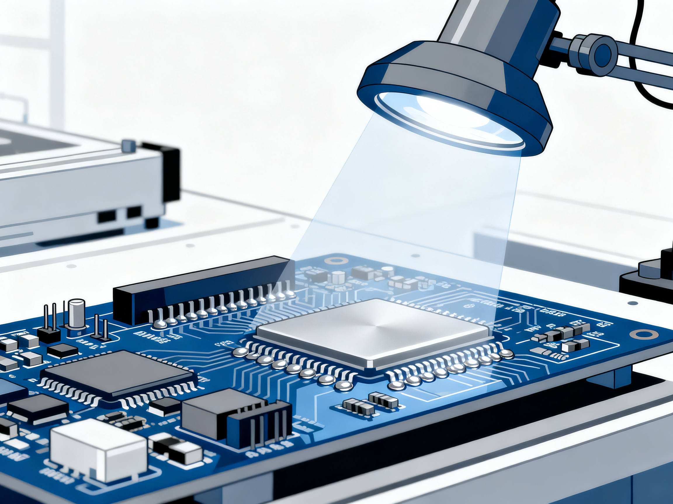 How to Solder a PCB: Complete Beginner’s Guide with Step-by-Step Instructions (2026)3 - S&M Co.Ltd Digital illustration clean lines minimal engineering infographic style no text.