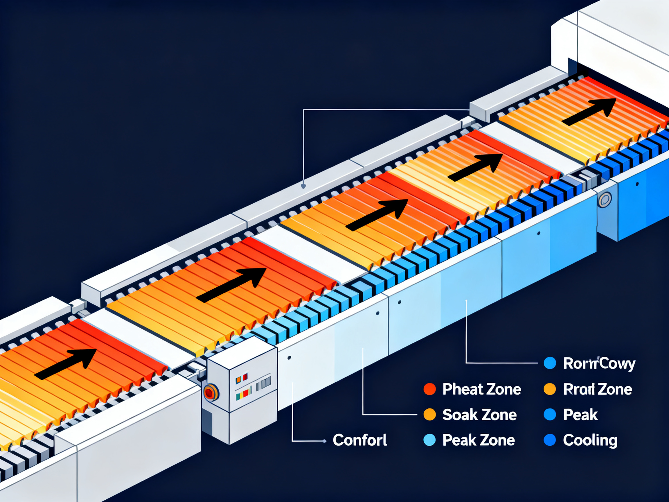 Mastering Reflow Oven Temperature Settings: Step-by-Step Guide to Optimizing Solder Profiles1 - S&M Co.Ltd Minimal engineering infographic flat design clean lines professional no text cro.