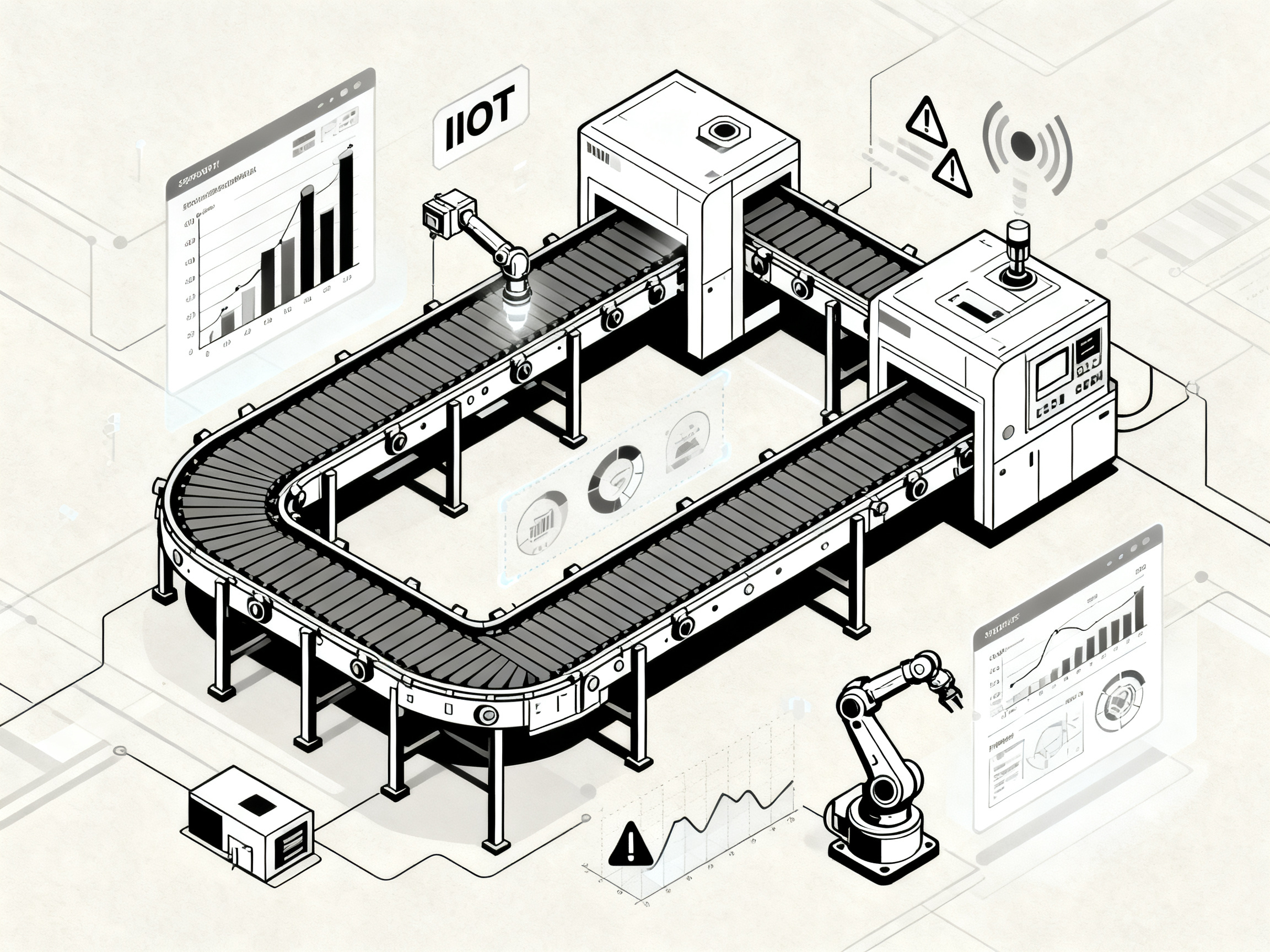 What Is a Rubber Conveyor Belt? Applications, Benefits, Materials, and Future Trends in 20263 - S&M Co.Ltd Minimal engineering infographic style clean lines professional technical illustration.