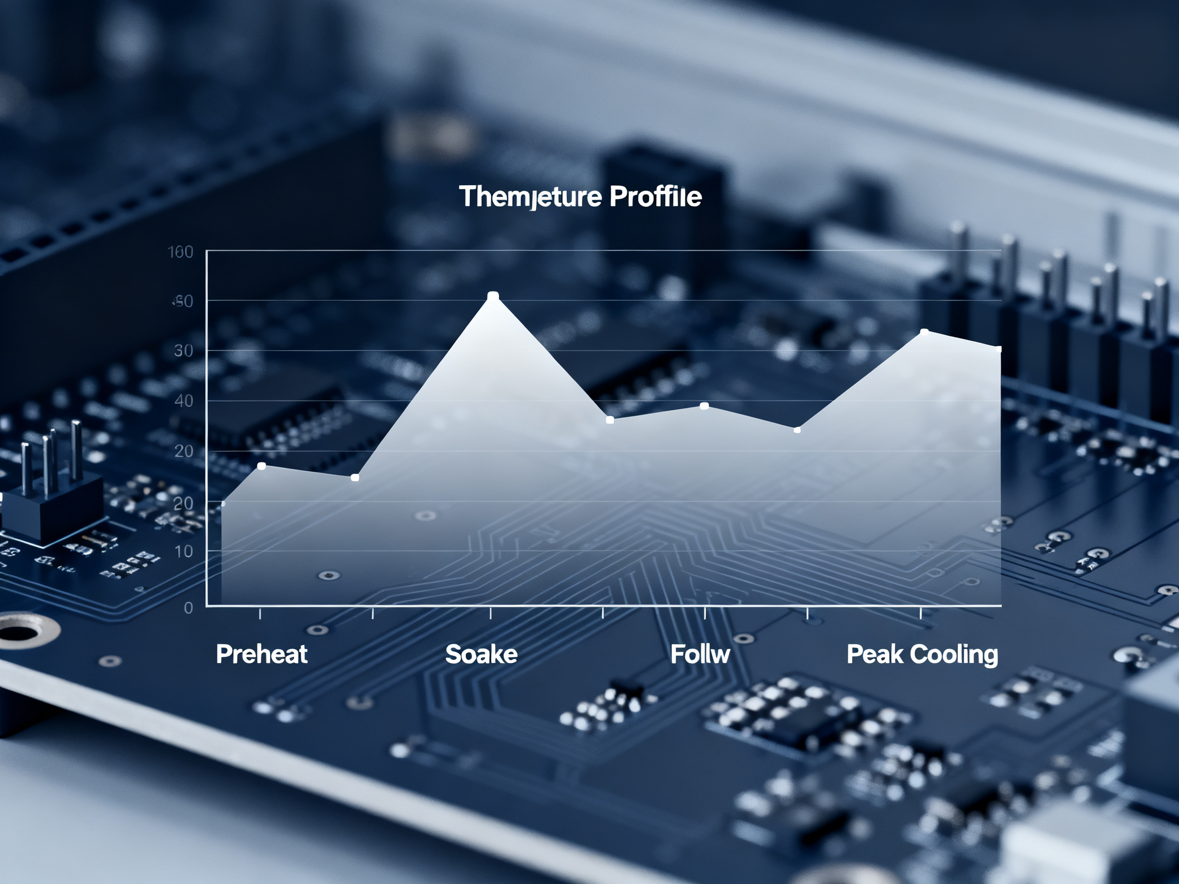 What Is a Reflow Oven? How SMT Reflow Soldering Works and Where It Is Used1 - S&M Co.Ltd Minimal engineering infographic clean technical style thermal profile graph show.