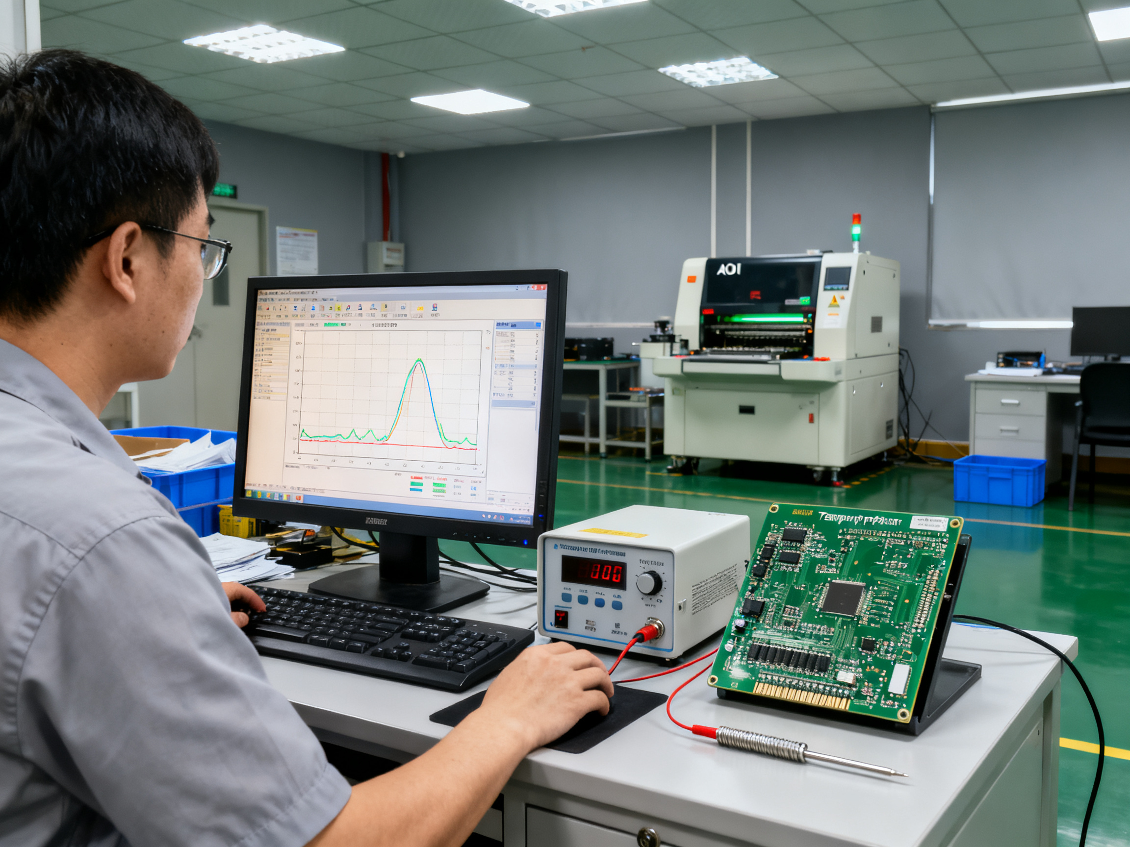 Selective Soldering vs Wave Soldering: The Definitive Comparison Guide for 20262 - S&M Co.Ltd Electronics manufacturing engineer reviewing soldering process data on a factory.