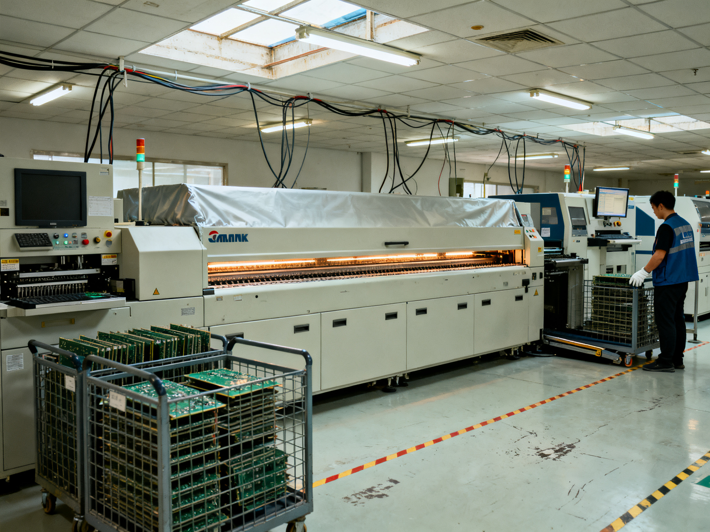 Best SMT Reflow Ovens in 2026: 8 Precision Heating Solutions for Every Budget - S&M Co.Ltd Industrial documentary photography of an ordinary electronics factory at eye level.